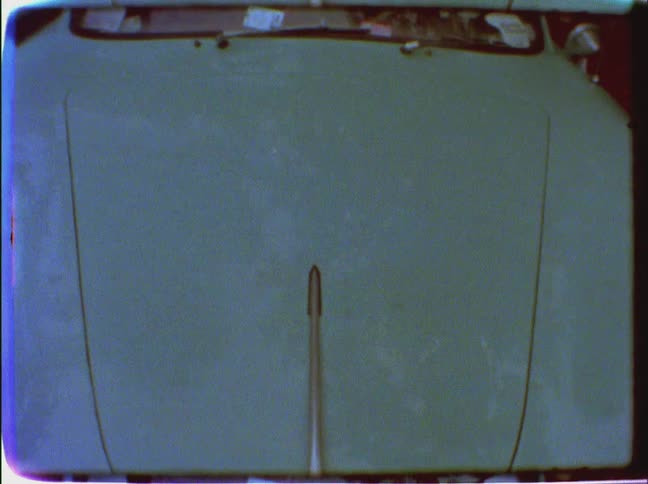 The hood of an older vehicle