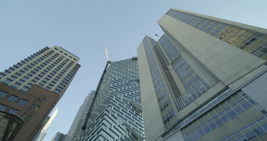 High rise office buildings against the clear sky in the city