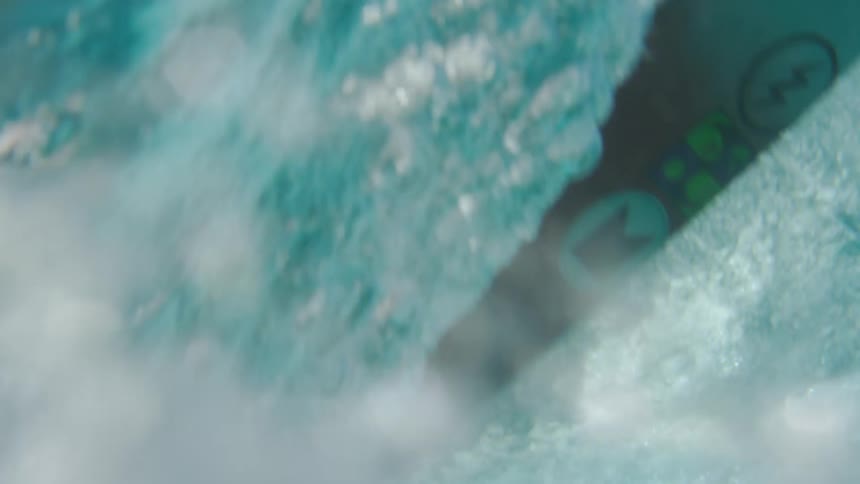 unique water footage of surfer doing 360 air reverse
