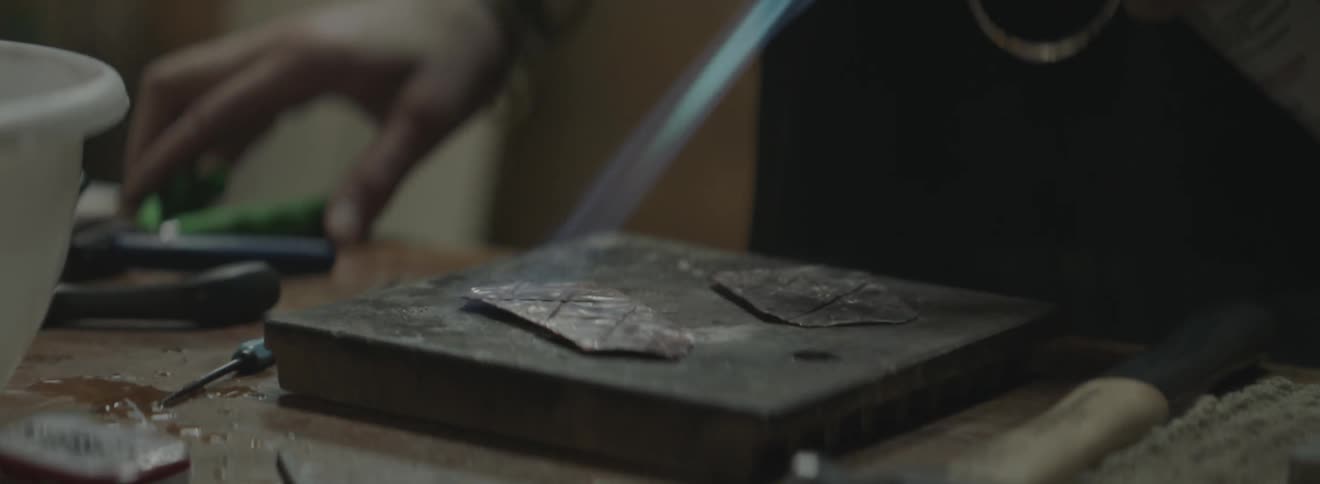 Someone torching pieces of metal