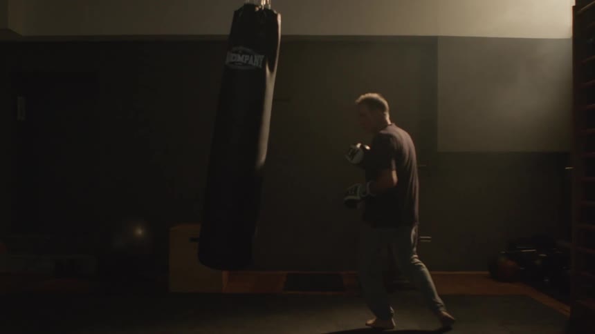 Person boxing indoors