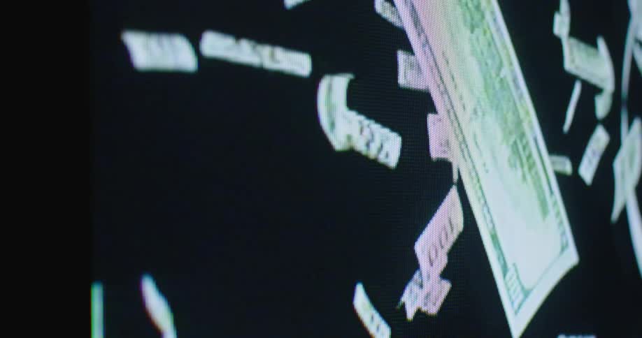 Slow motion of money following is on film