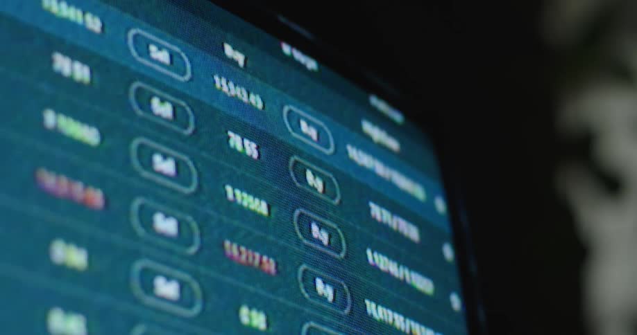 The television is display stock tickers