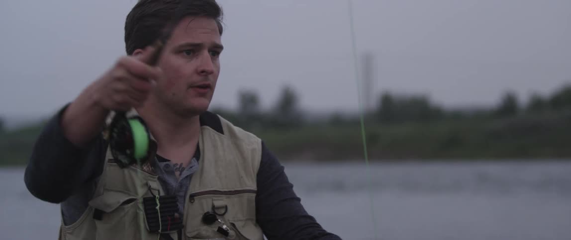 A man is fishing