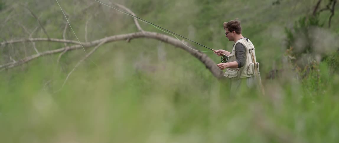 A man is fishing