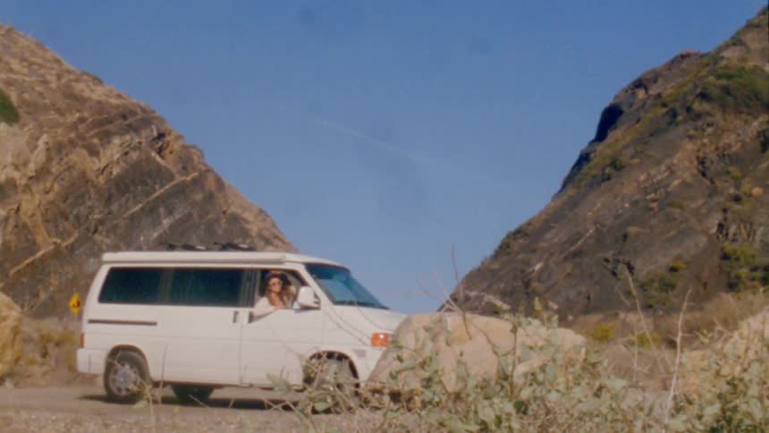 Female sitting in car