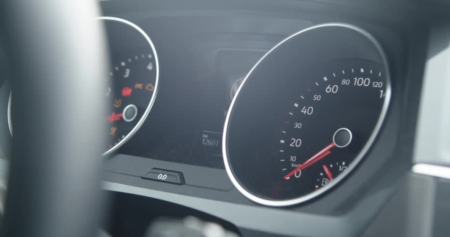 Meters on the drivers dashboard of a motor vehicle