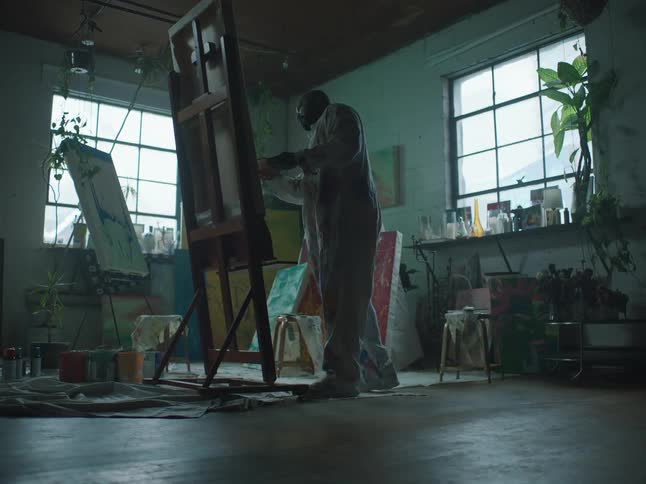 Black man painting