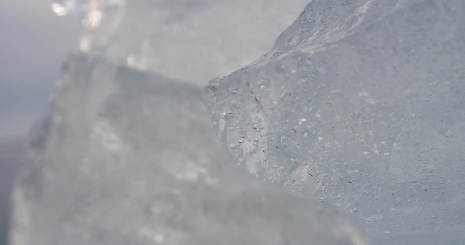 Close up of large jagged ice