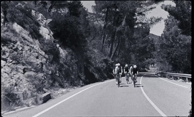 A group of people riding bikes together