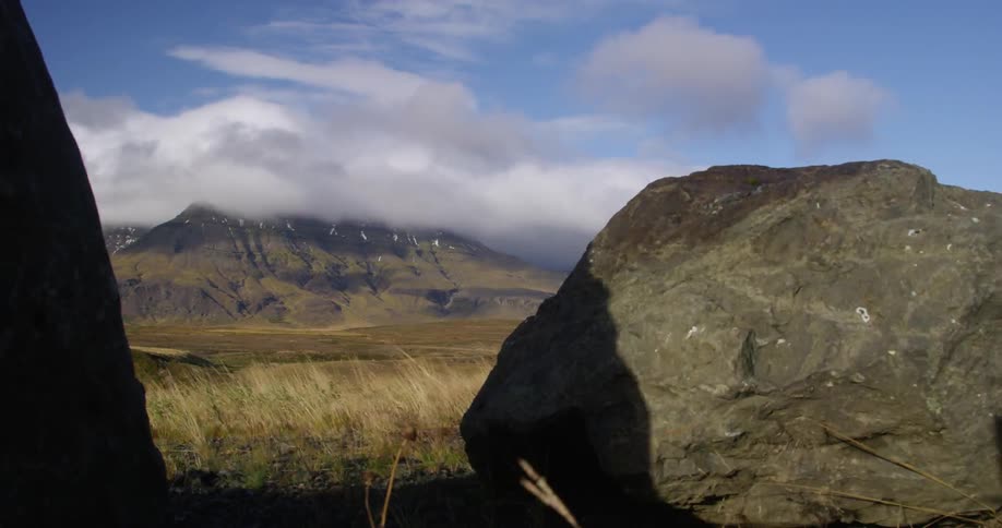 Time lapse of a mountain range on a windy day
