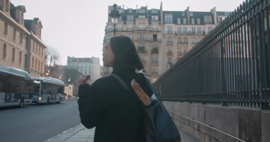 A woman walking outdoors