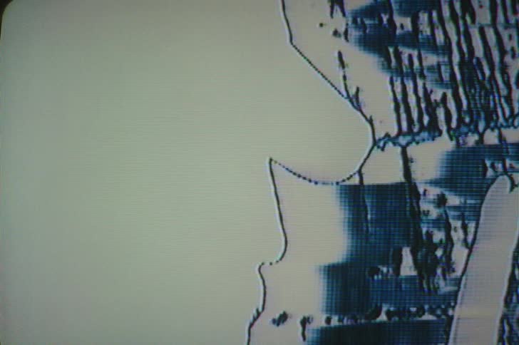 A digital view of blue and white lines