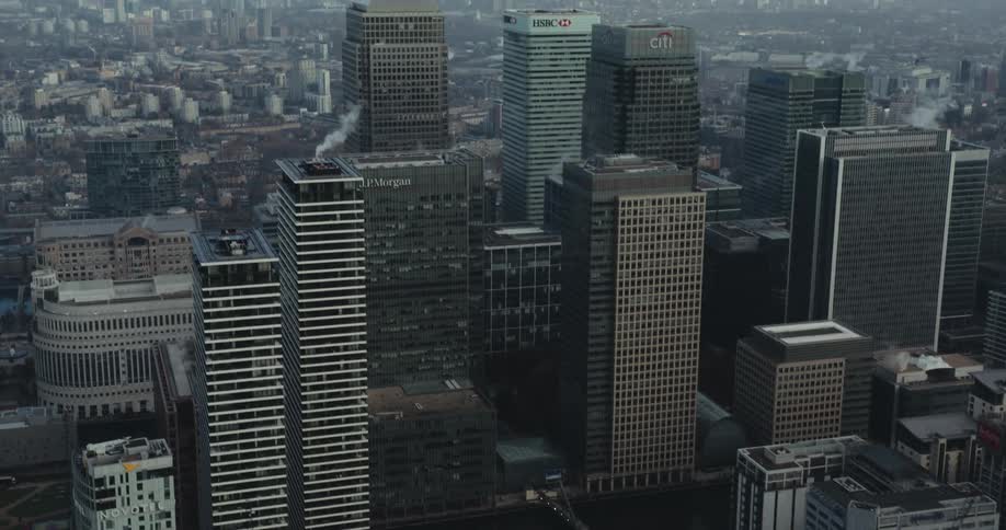 Tall skyscrapers fill a city skyline downtown