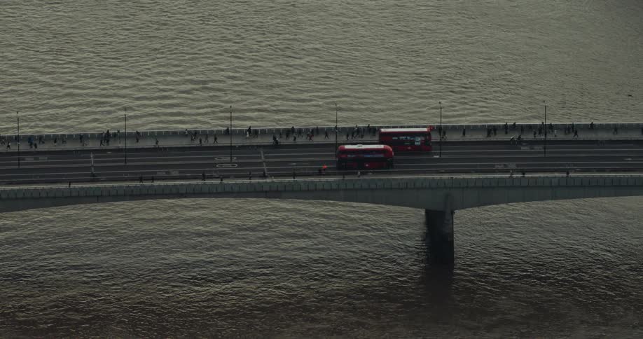 Buses on London Bridge over the River Thames