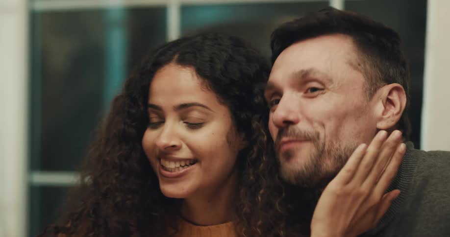 Female and male talking
