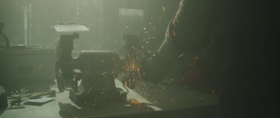 Sparks fly as a person welds