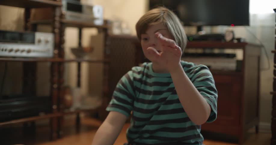 A child is setting up a board game