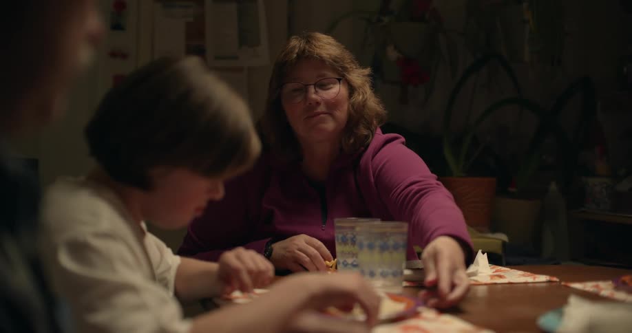 A family eating dinner together