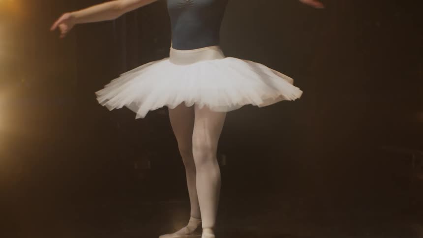 A ballerina dances on stage