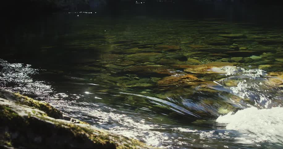 A view of water flowing outdoors