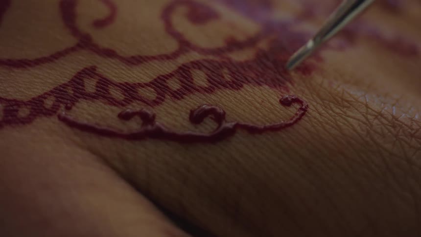 Paint being applied to a persons skin