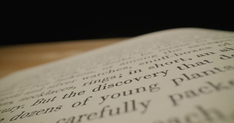 A page of the book is full of words