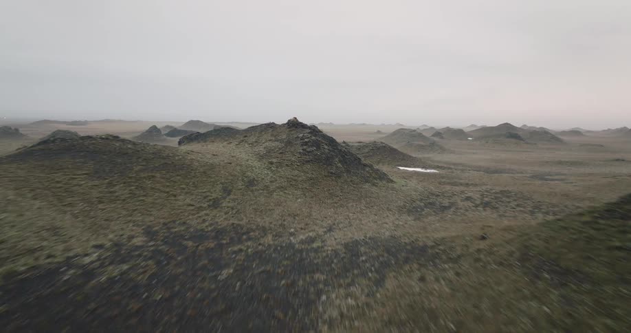 Aerial view of wide open horizon and landscapes are displayed
