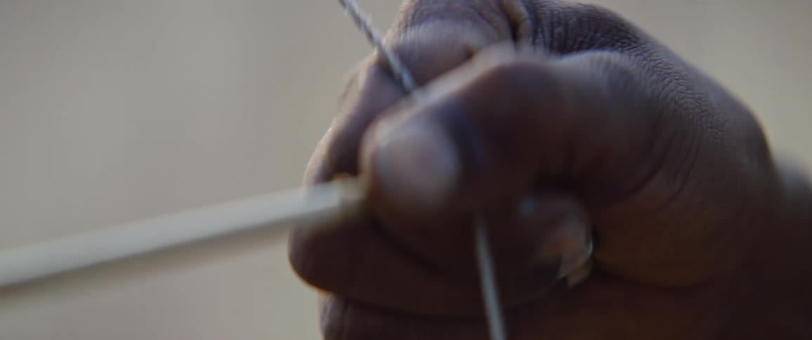 Close up view of a man getting ready for a hunt