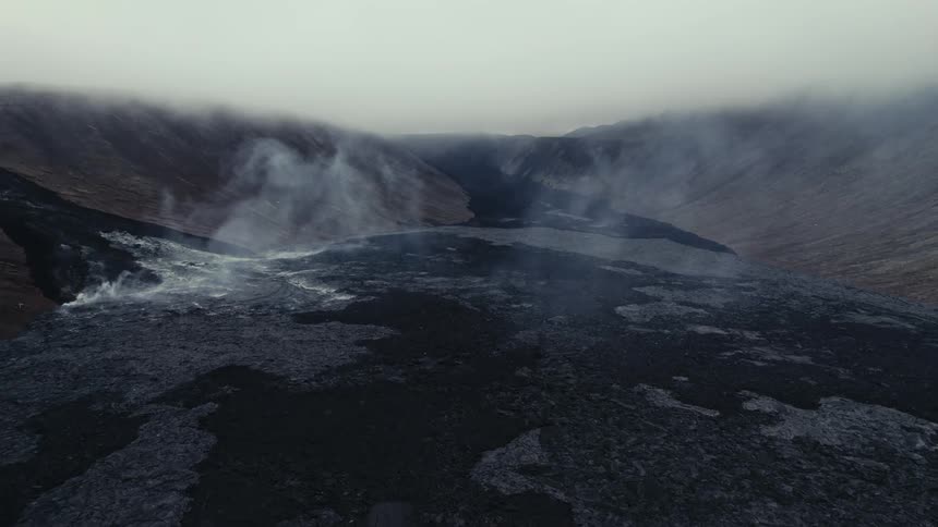 Aerial view of a landscape is displayed