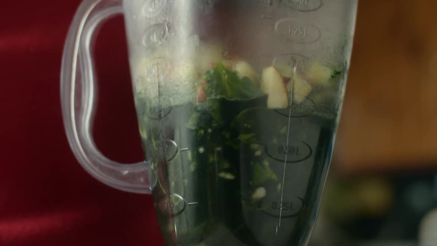 The blender is mixing something
