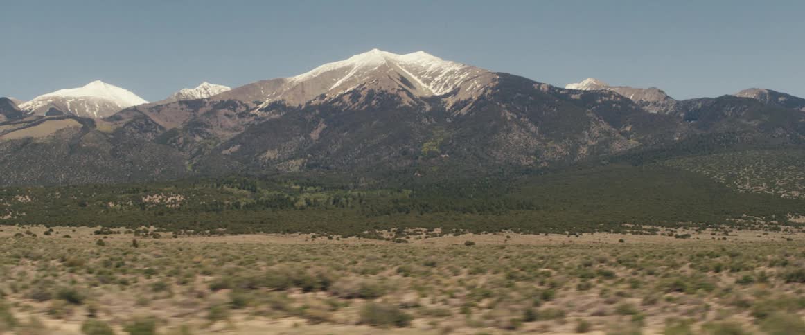 A landscape view of a mountain range