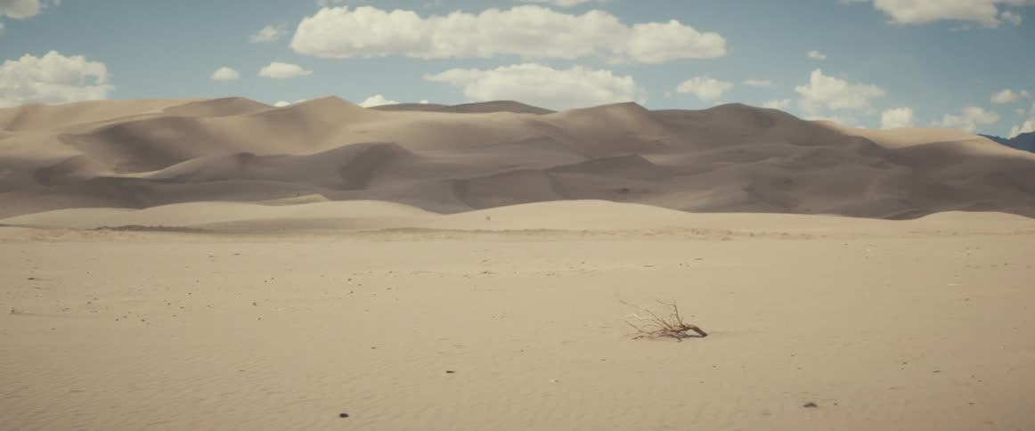 Sand is covering the desert landscape