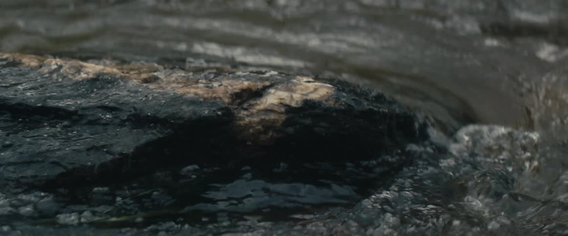 Stream water flows along fixed route