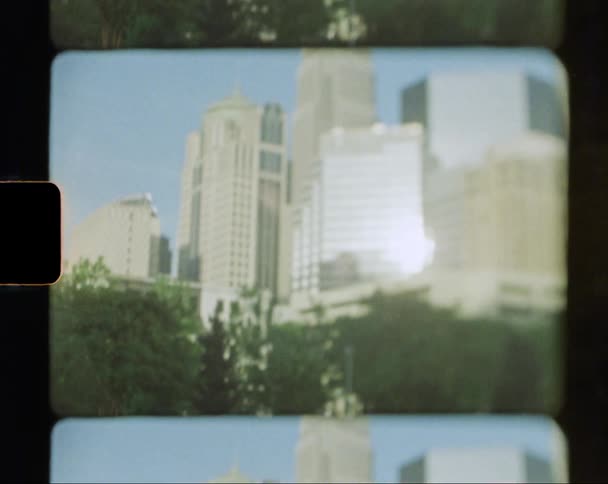 A view of tall buildings in a city