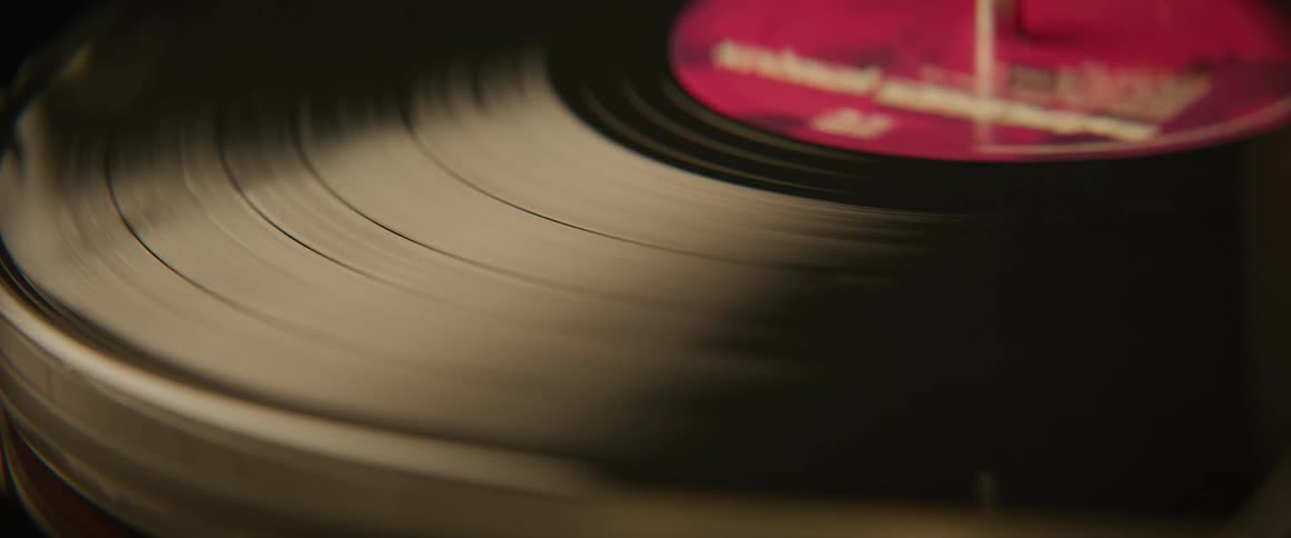 Vinyl record spinning