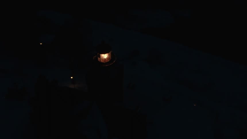Glowing lights in pitch black