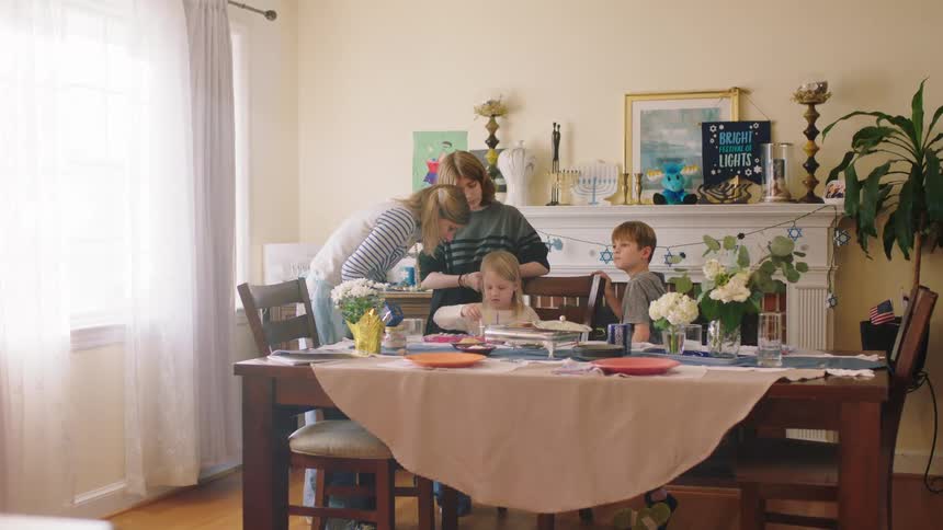 A family together at a table