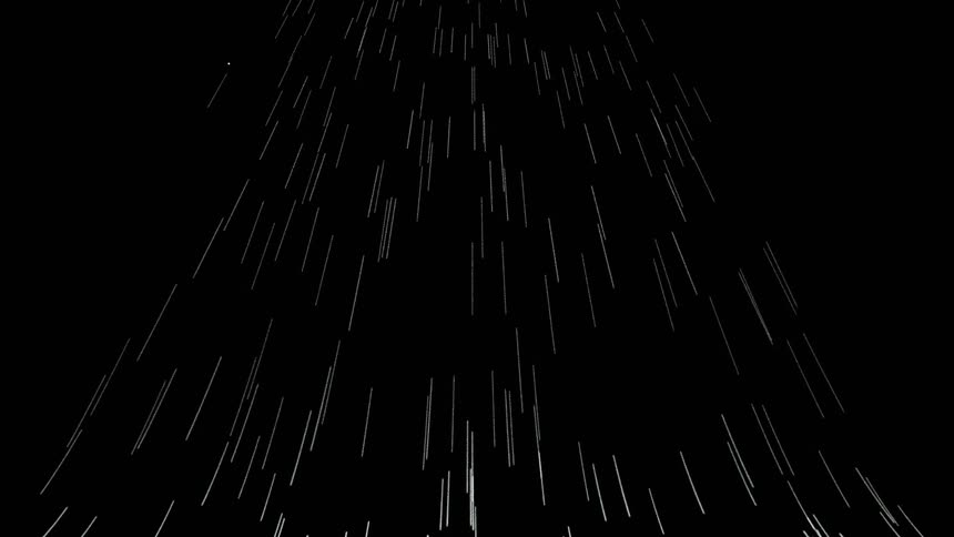 Computer generated trails of light streaming up to the dark night sky