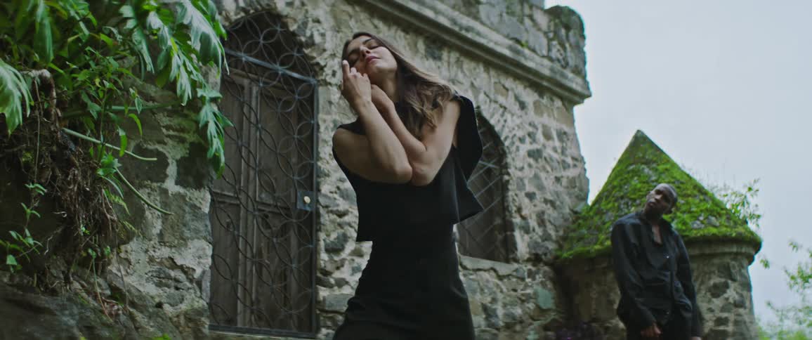 Man and woman are dancing outdoors together in spring