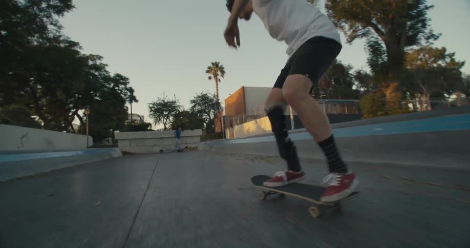 A man skateboarding outdoors