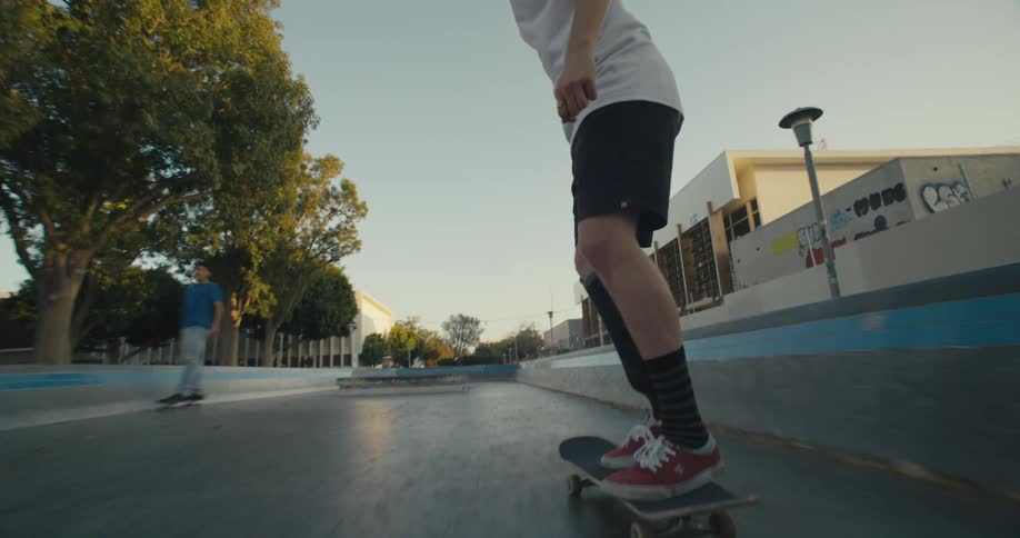 A man skateboarding outdoors