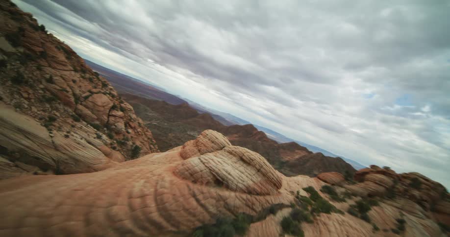 Aerial view of mountains are displayed during the day