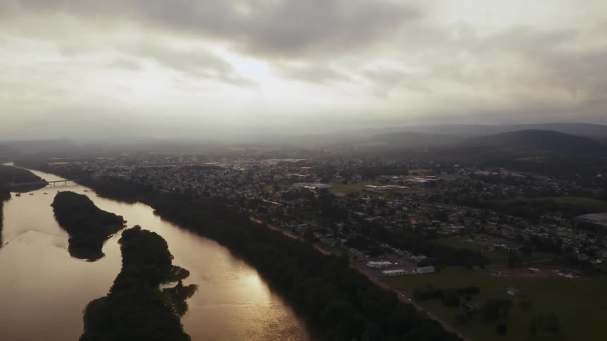 The Susquehanna river runs by the city