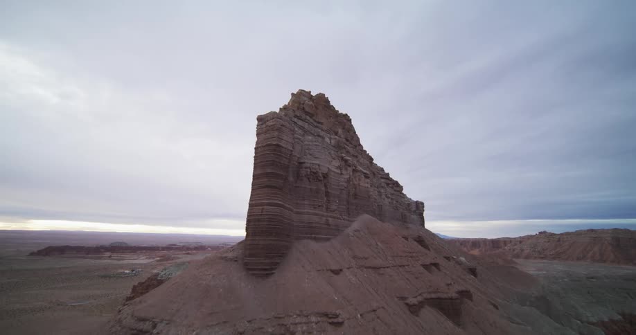 Aerial view of canyons and cliffs are displayed