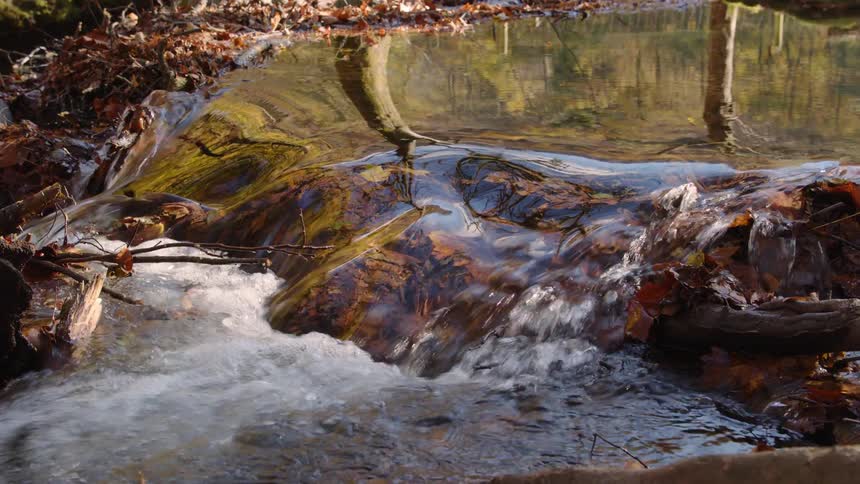 Water is flowing in a river during the day