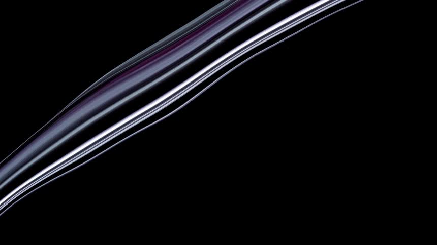 Blue and gray stripes flow across a black background