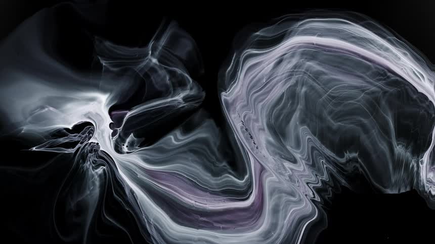 a streak of marbling paint is moving and modulating like a cloud in the air