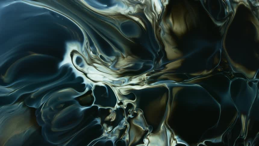 organic motion of liquid cells and streaks of paint