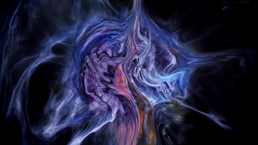 Abstract liquid design in circular shape spreading and moving